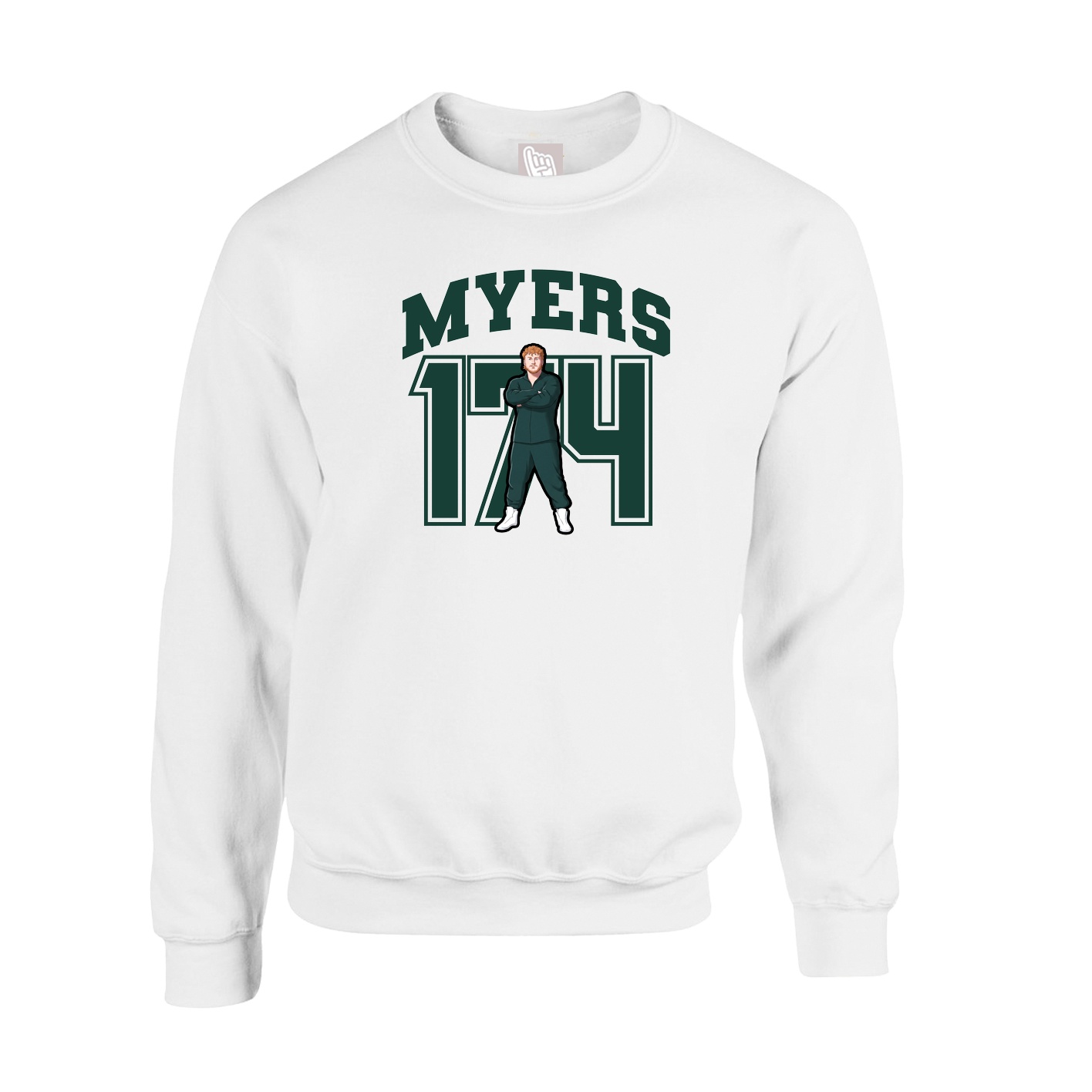 Fleece Crew — Number in White