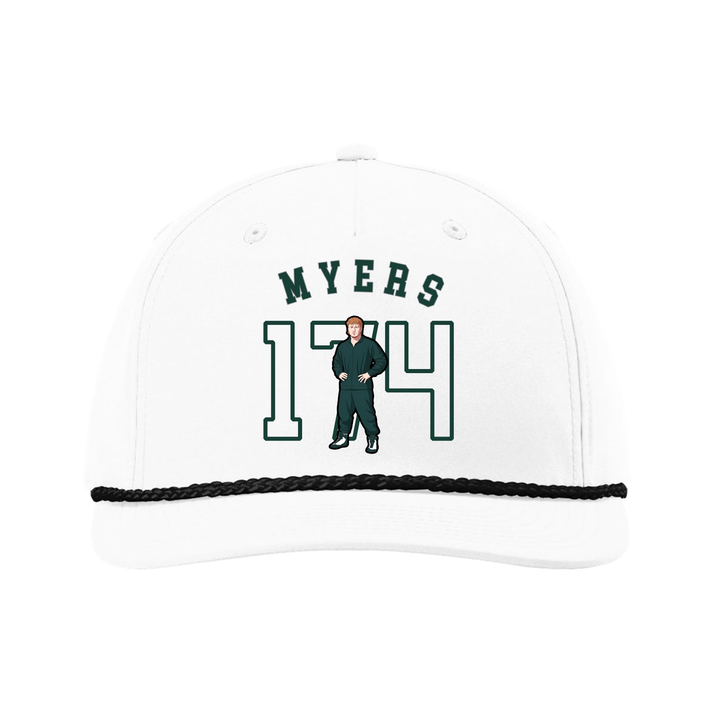 Five-Panel Classic Rope Cap — Shirsey Arch in White