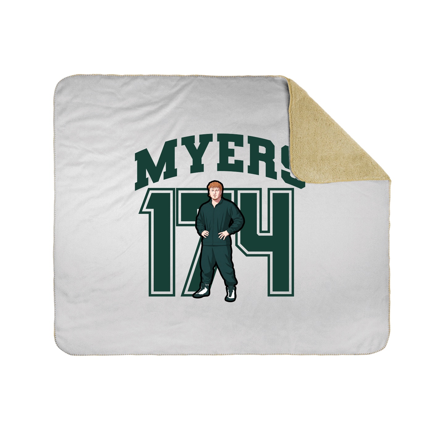 Throw Blanket — Number in White