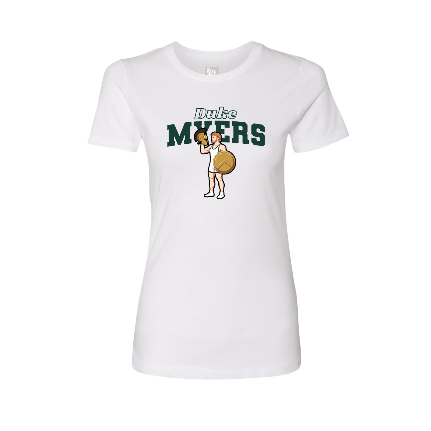 Fitted Women's Tee — Name Arch in White