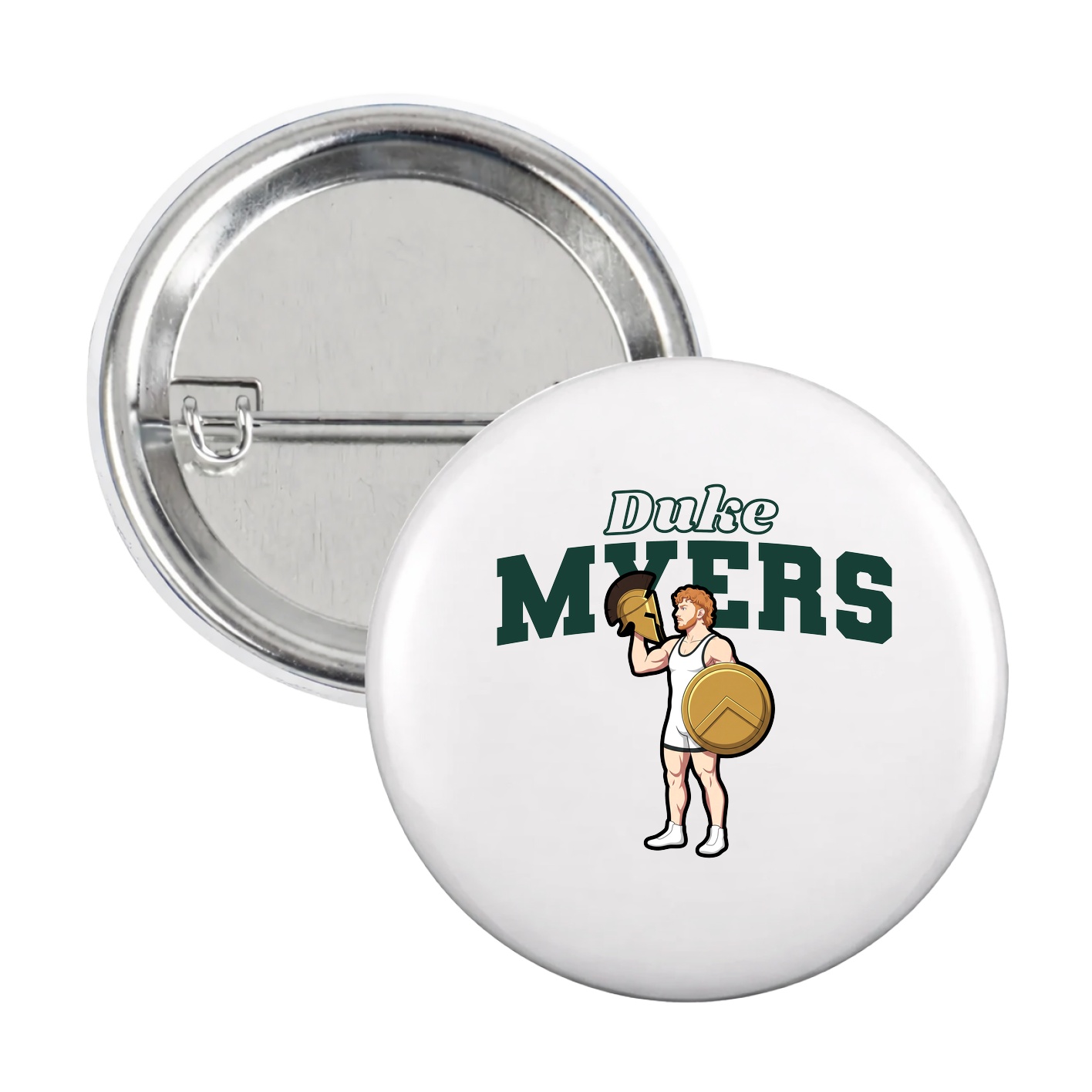 Game Day Button — Name Arch in White