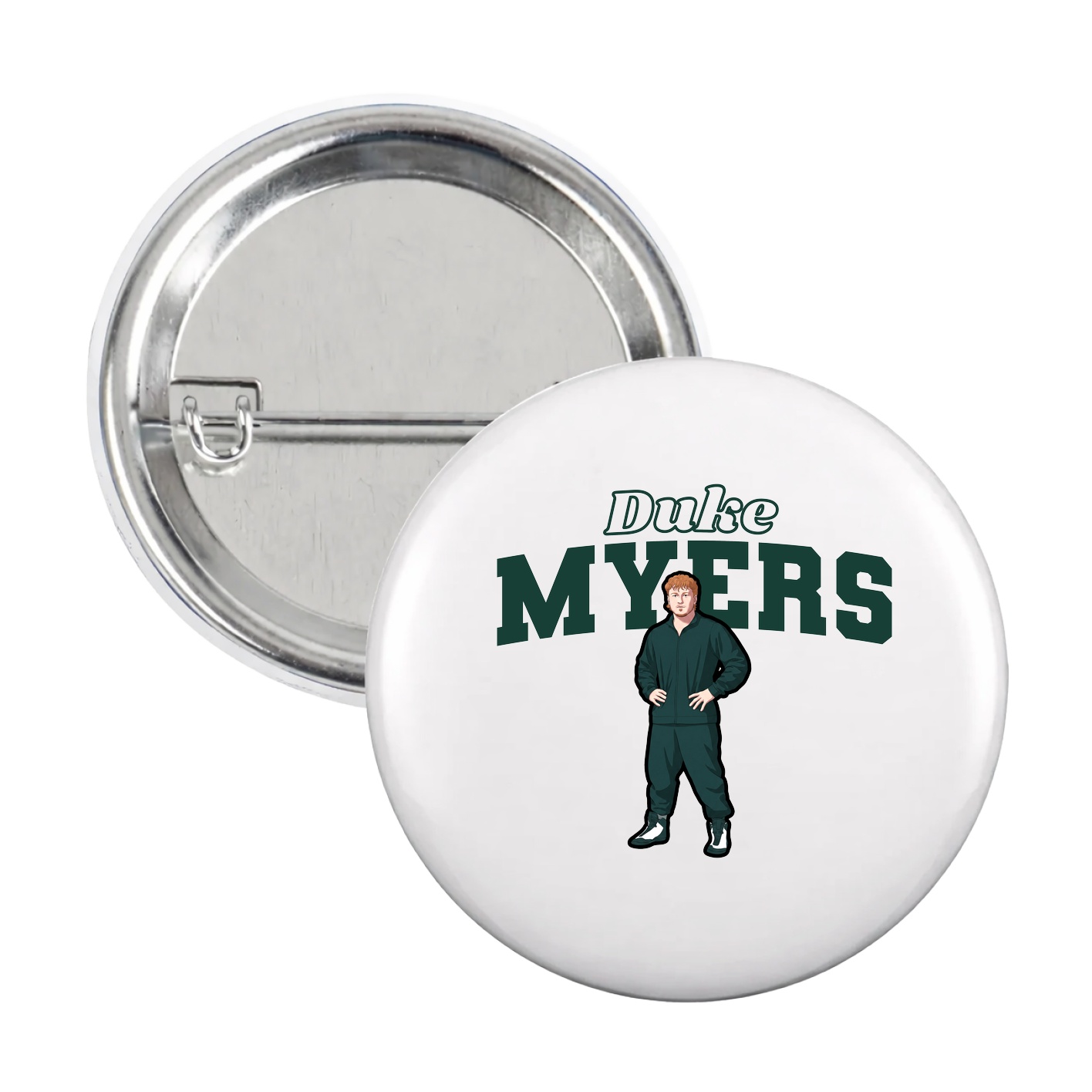 Game Day Button — Name Arch in White