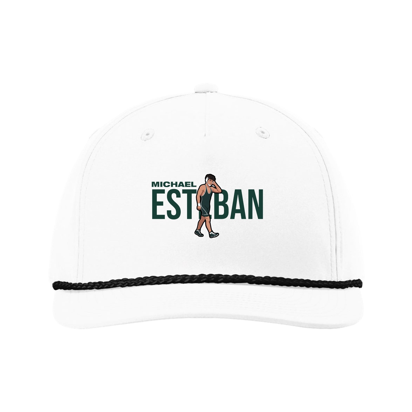 Five-Panel Classic Rope Cap — Player Name in White