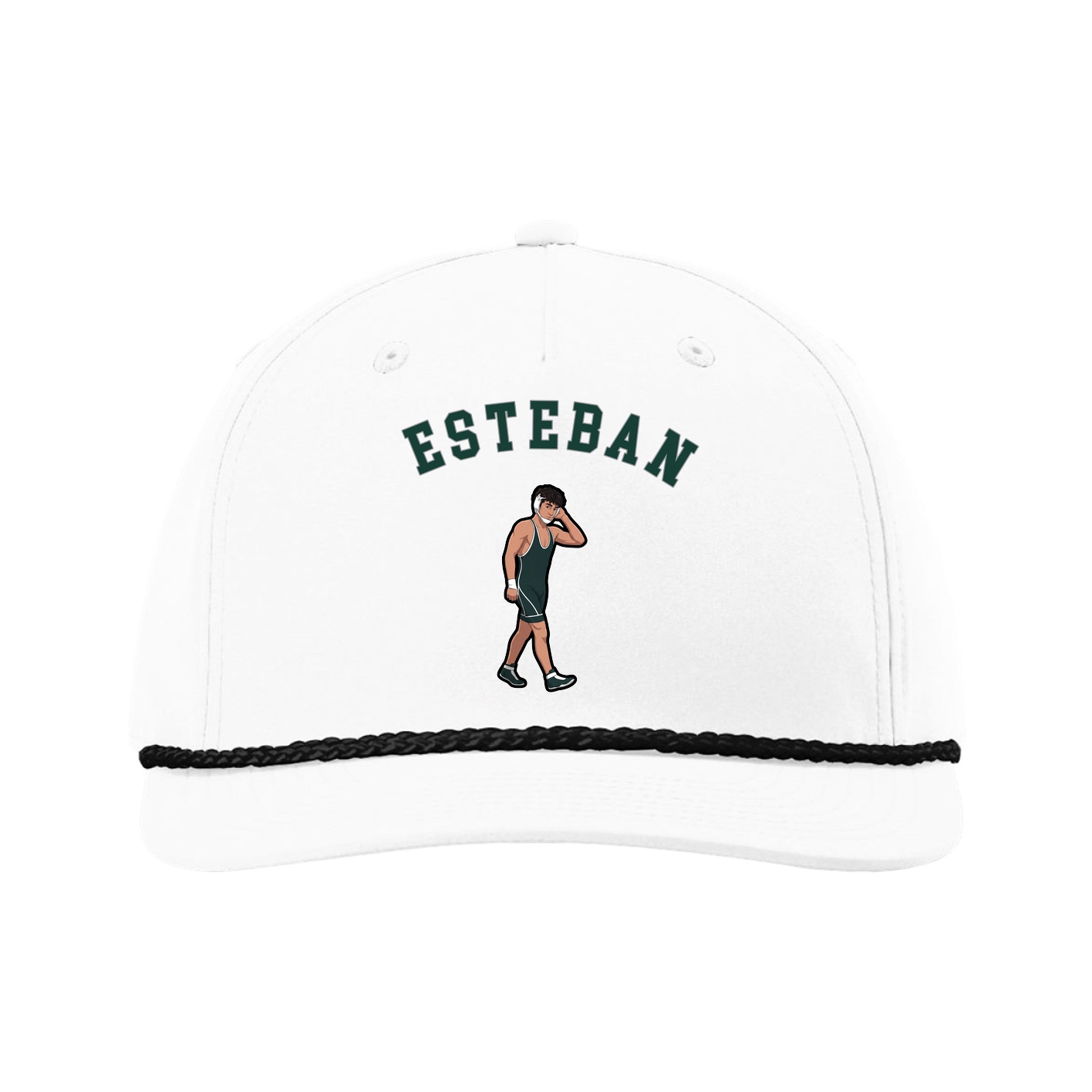 Five-Panel Classic Rope Cap — Shirsey Arch in White