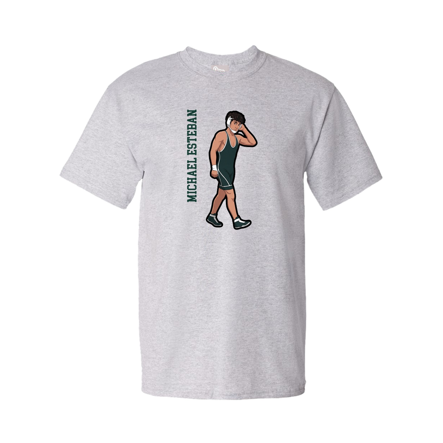 Youth Tee — Name Vertical in Grey