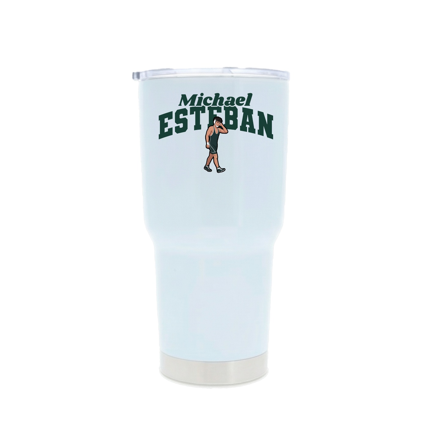 30oz Stainless Steel Tumbler — Signature Arch in White
