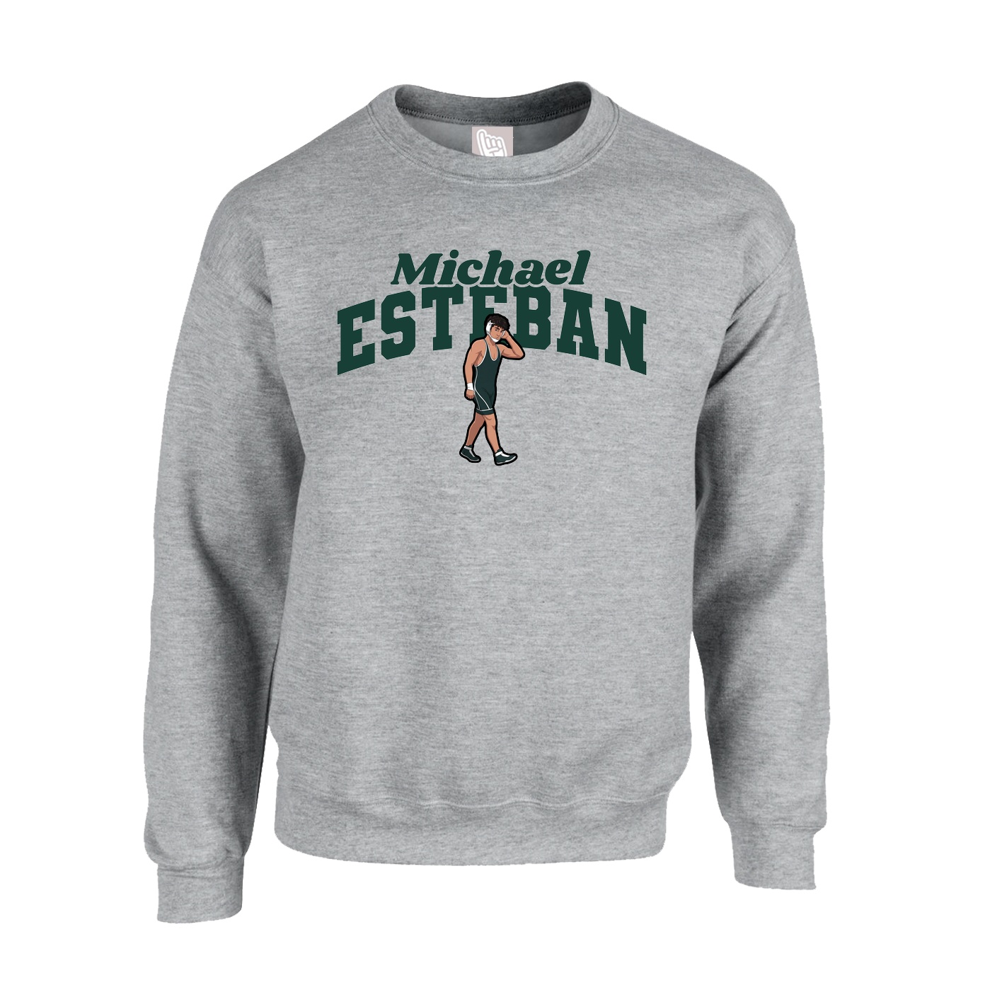 Fleece Crew — Signature Arch in Grey