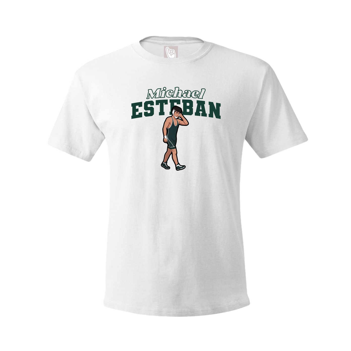 Youth Tee — Name Arch in White