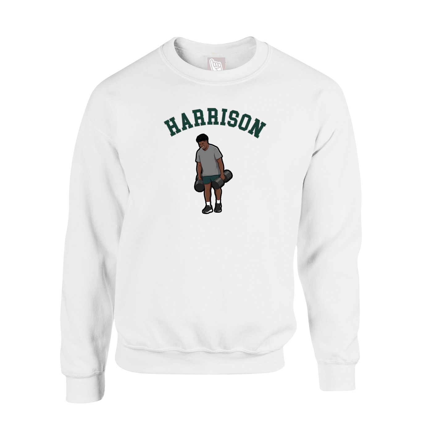 Fleece Crew — Shirsey Arch in White