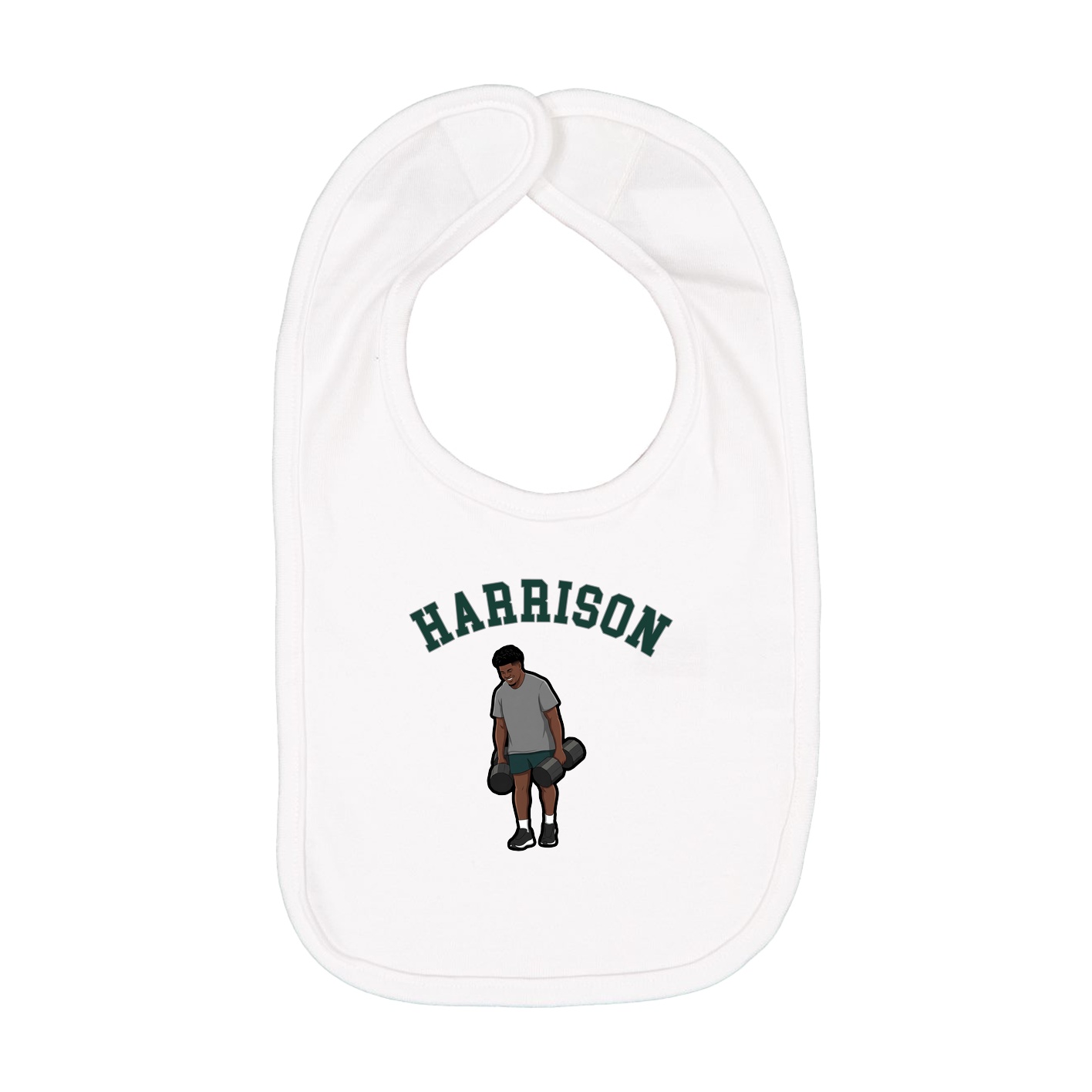 Infant Bib — Shirsey Arch in White