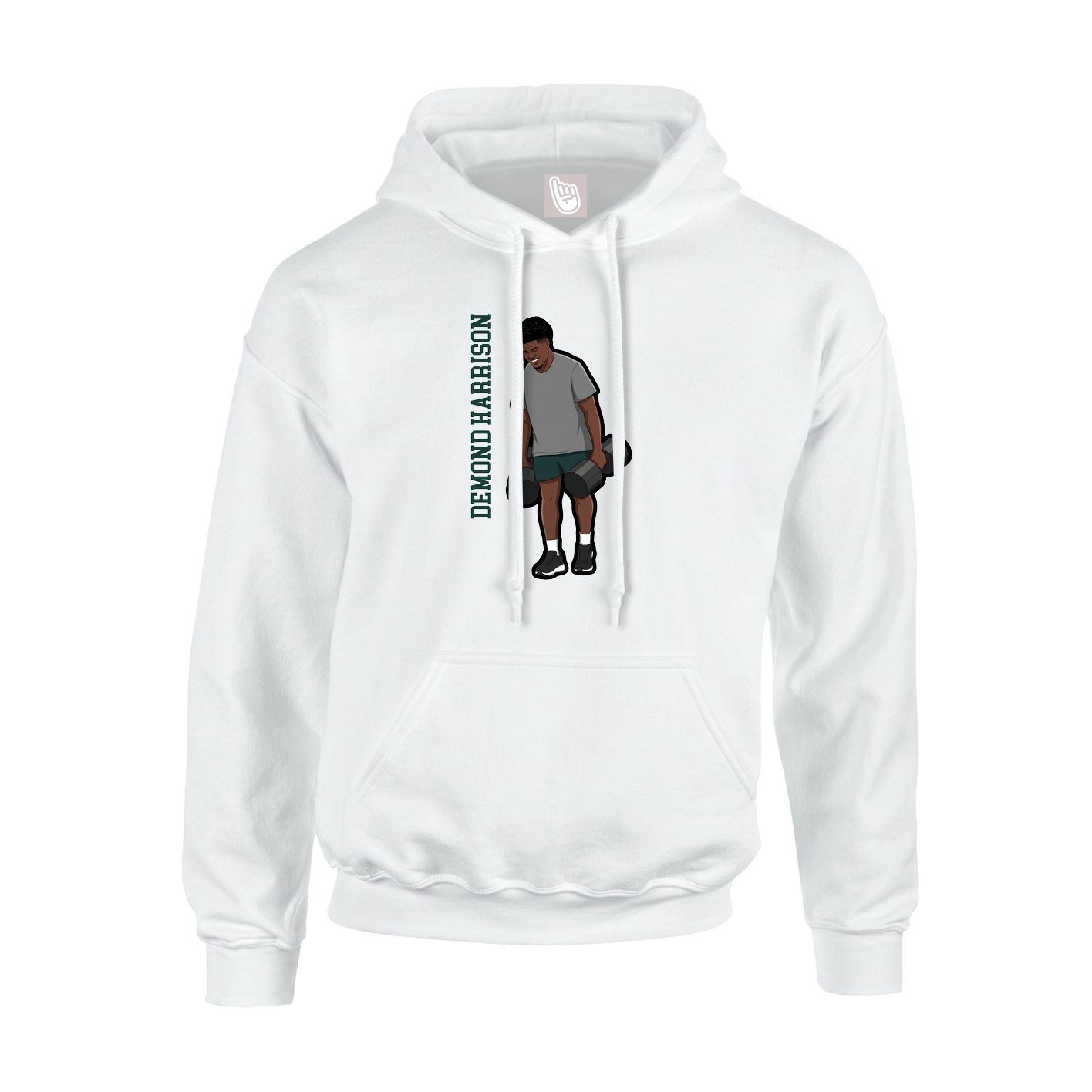 Youth Hoodie — Name Vertical in White