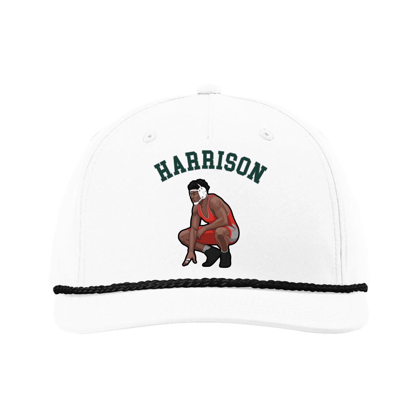 Five-Panel Classic Rope Cap — Shirsey Arch in White