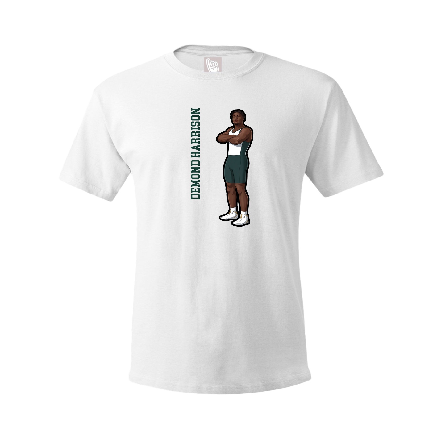 Tee — Name Vertical in White