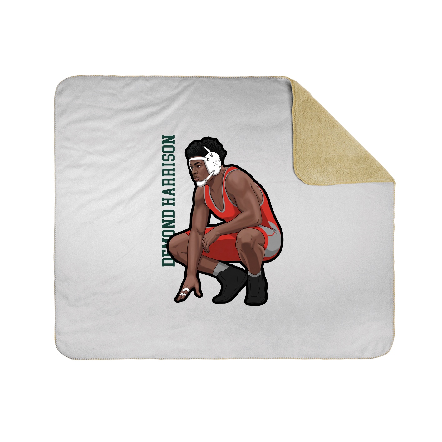 Throw Blanket — Name Vertical in White