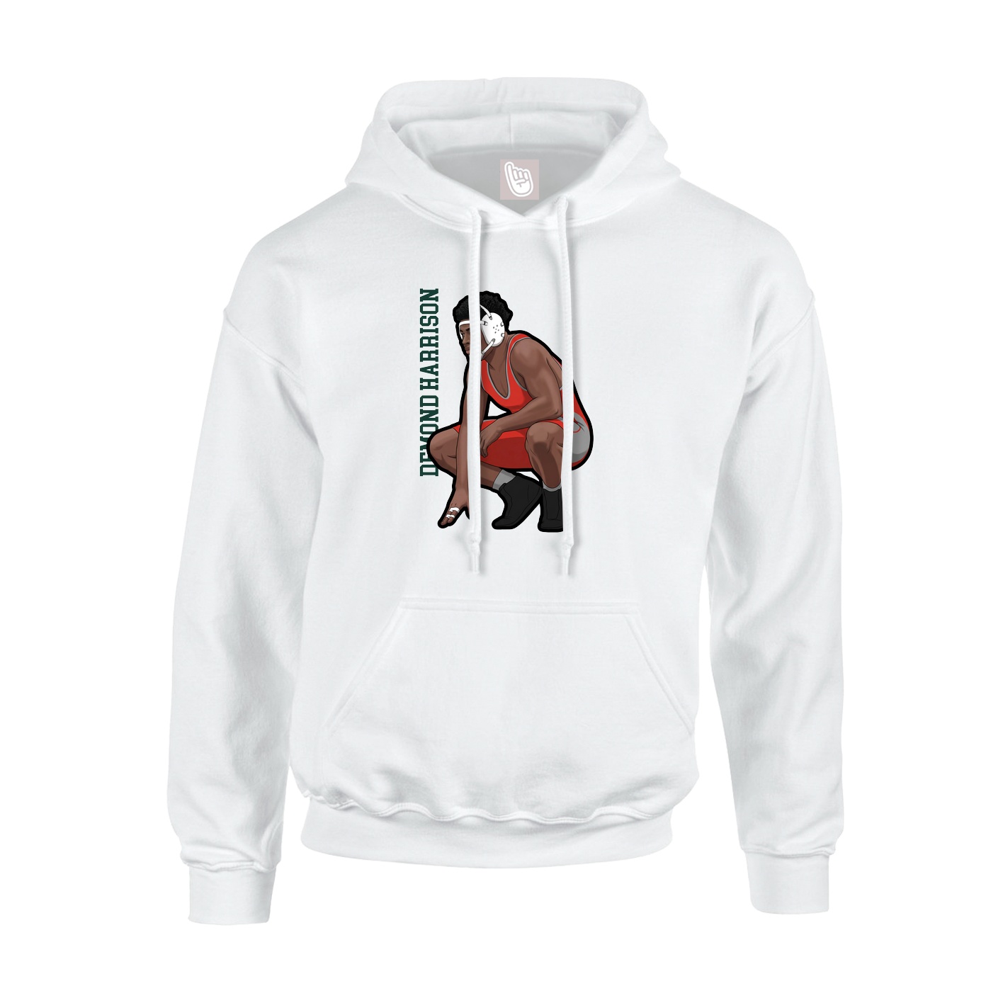 Hoodie — Name Vertical in White
