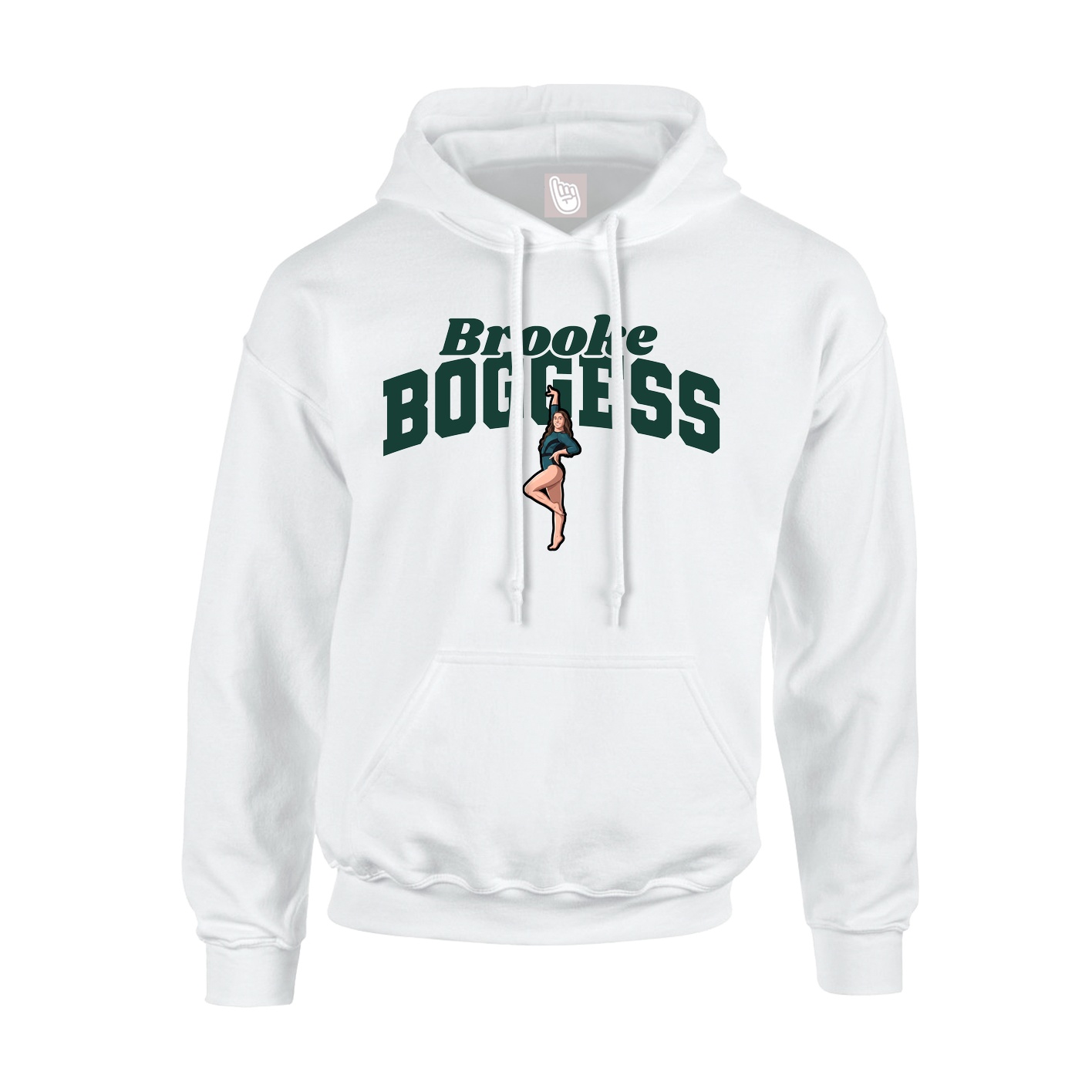 Youth Hoodie — Signature Arch in White