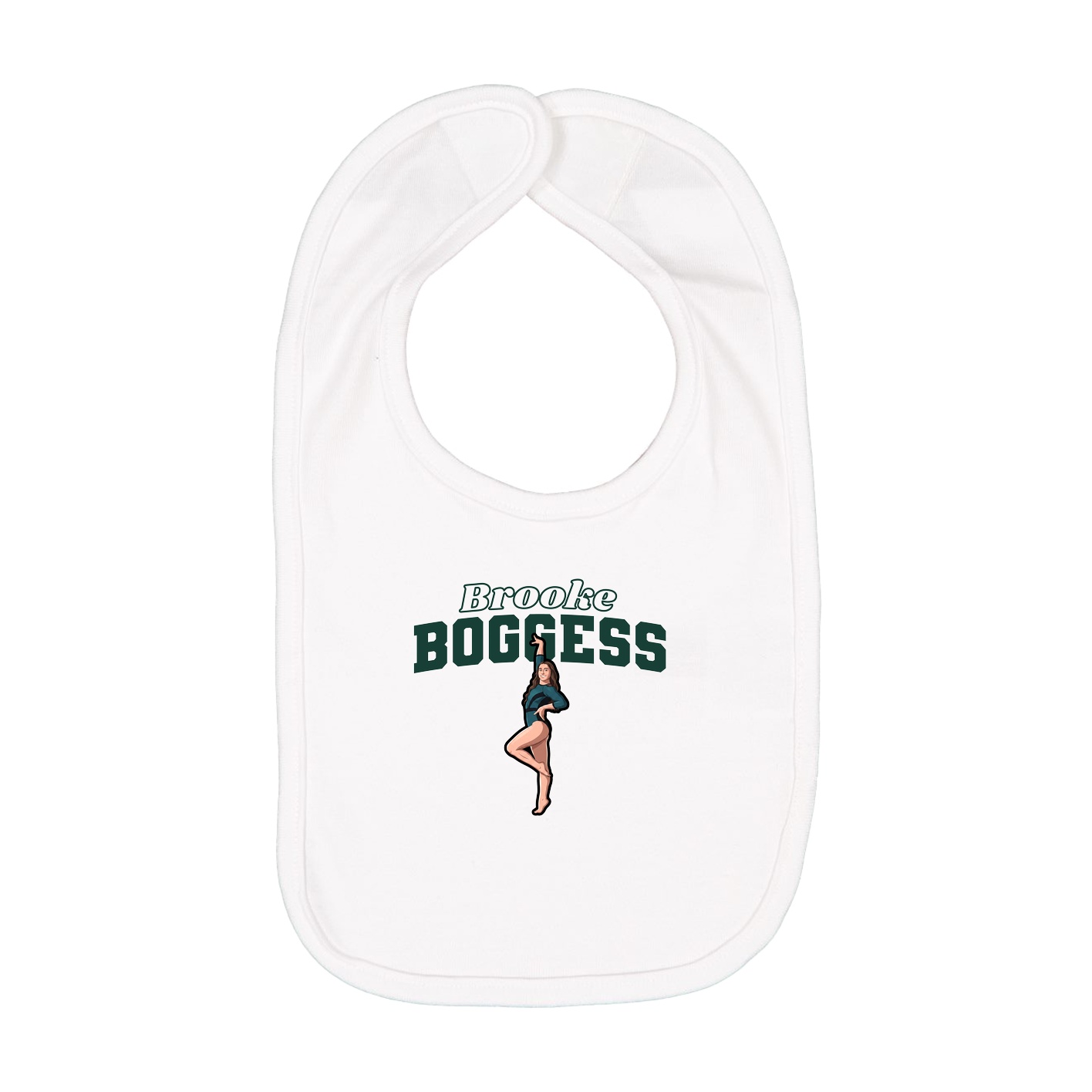Infant Bib — Name Arch in White