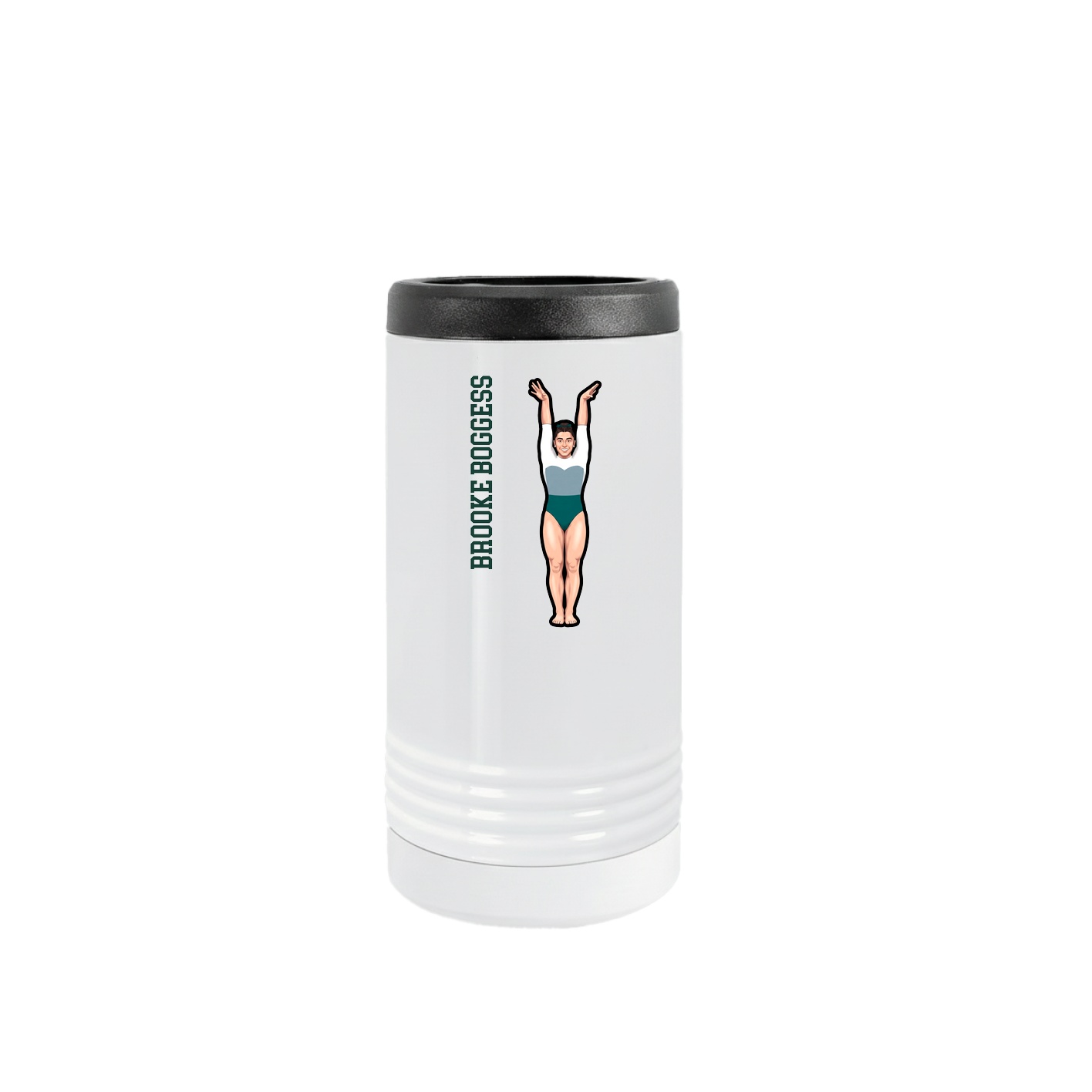 Slim Beverage Holder — Name Vertical in White