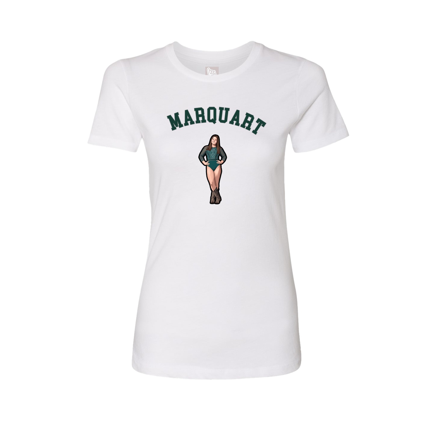 Fitted Women's Tee — Shirsey Arch in White