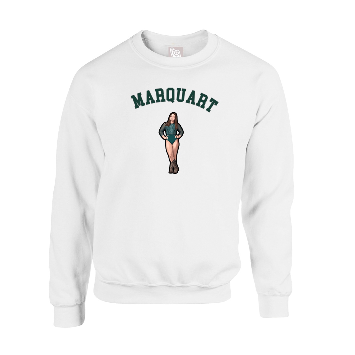 Fleece Crew — Shirsey Arch in White