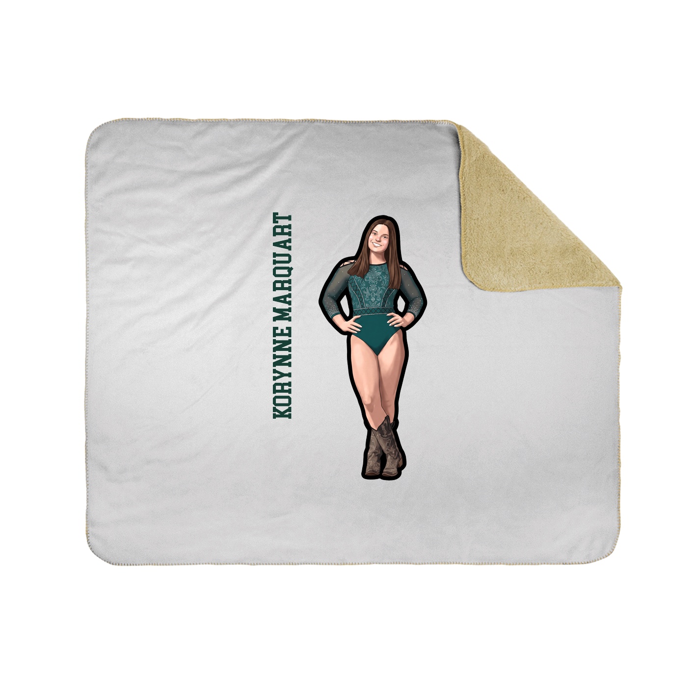 Throw Blanket — Name Vertical in White