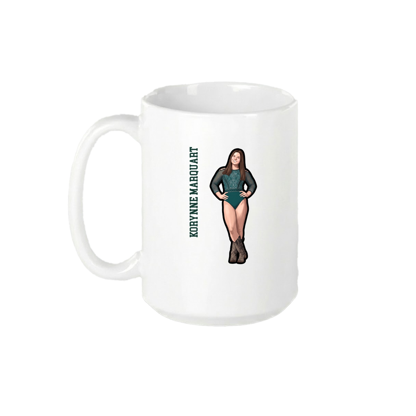 15oz Coffee Mug — Name Vertical in White