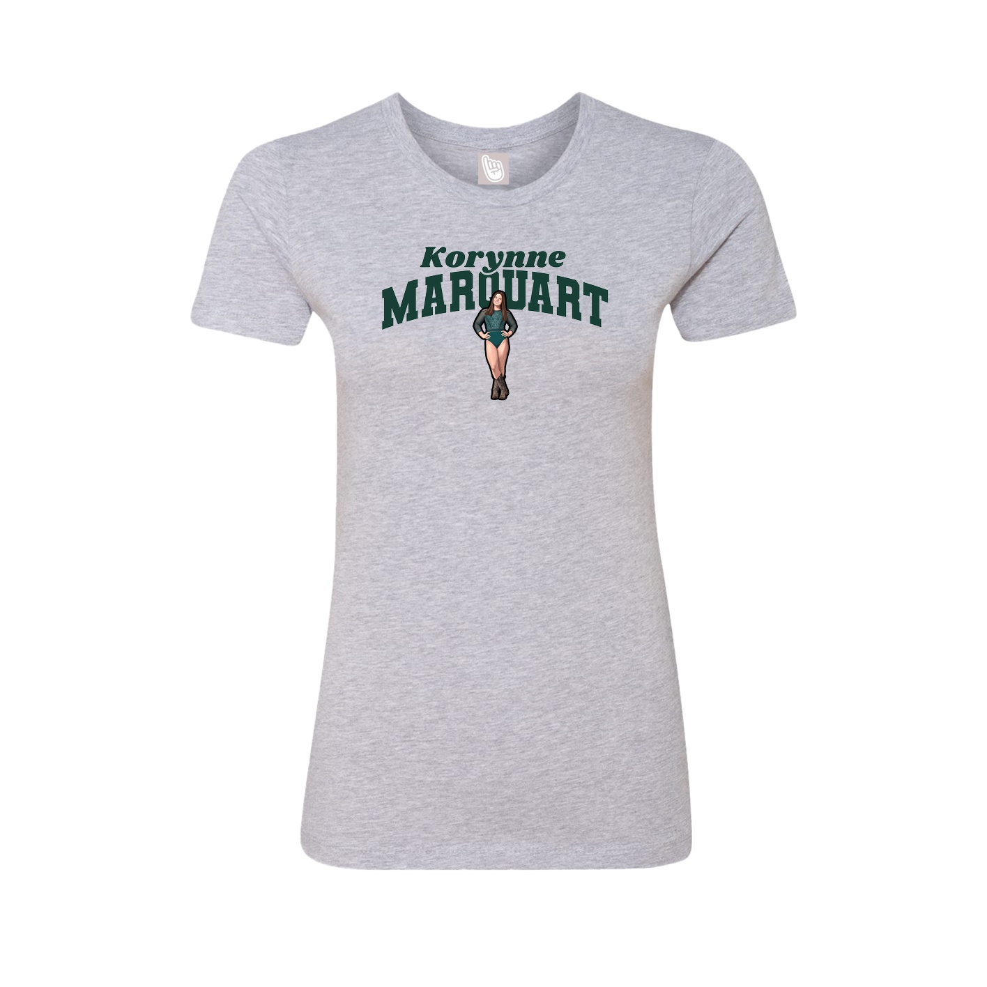 Fitted Women's Tee — Signature Arch in Grey