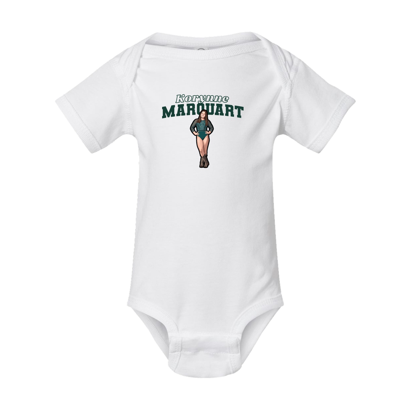 Baby Onesie — Name Arch in White