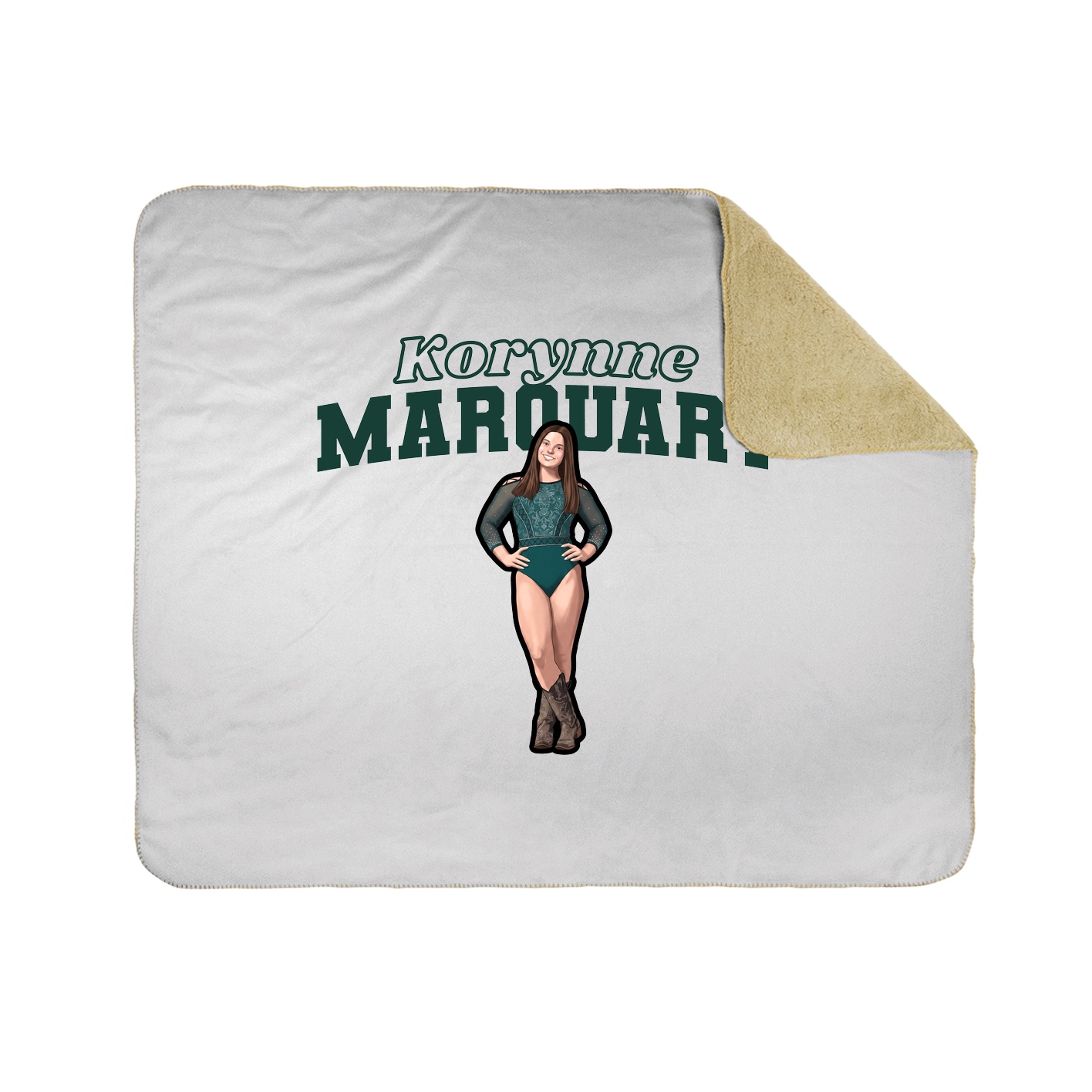 Throw Blanket — Name Arch in White