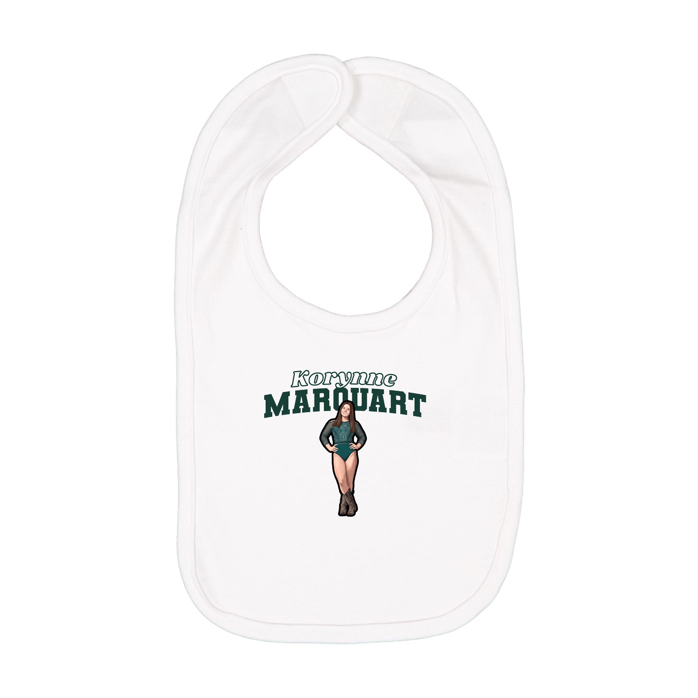 Infant Bib — Name Arch in White
