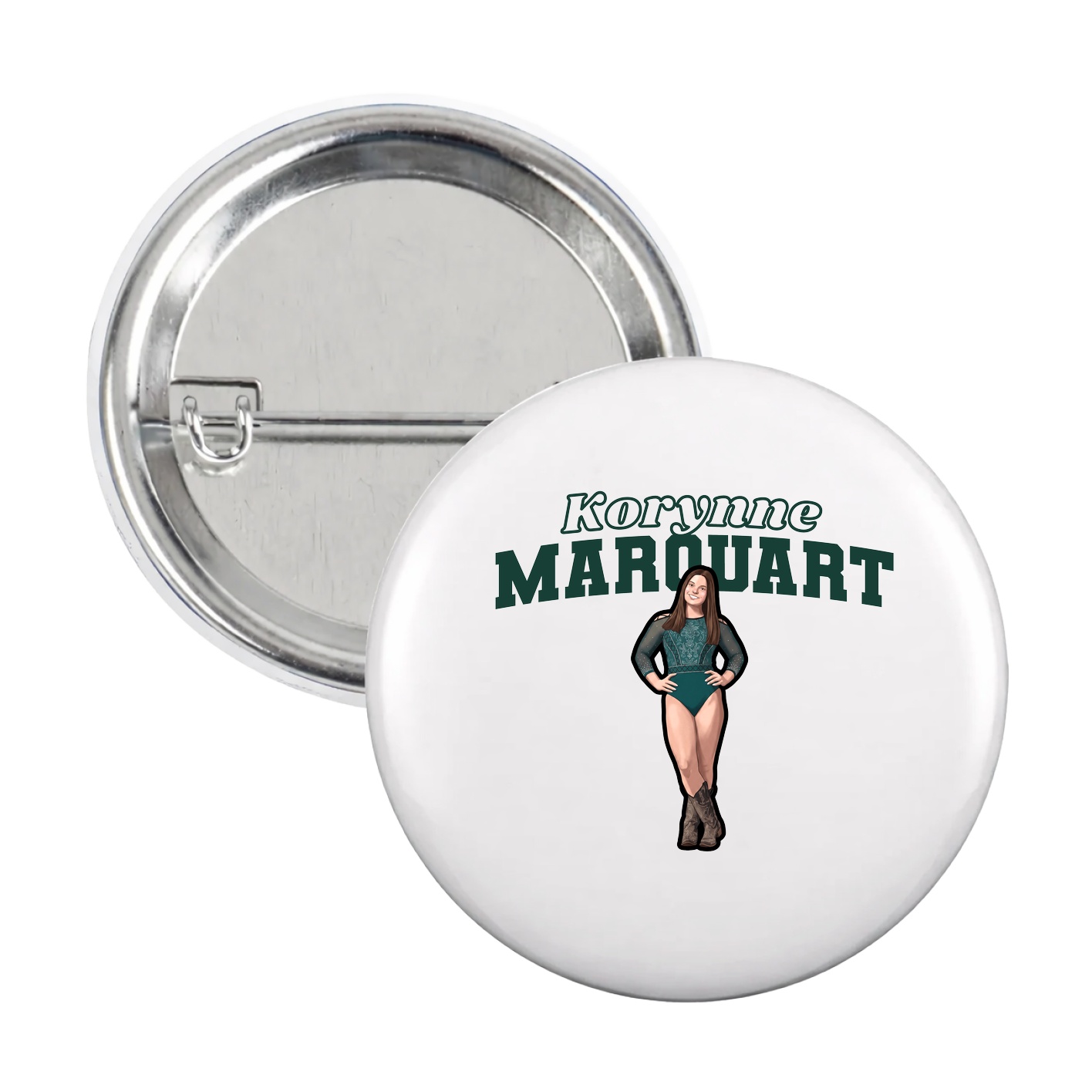 Game Day Button — Name Arch in White