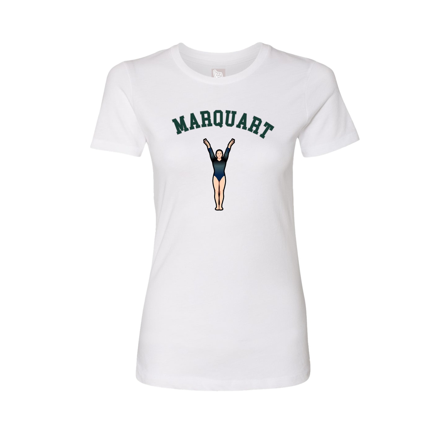 Fitted Women's Tee — Shirsey Arch in White