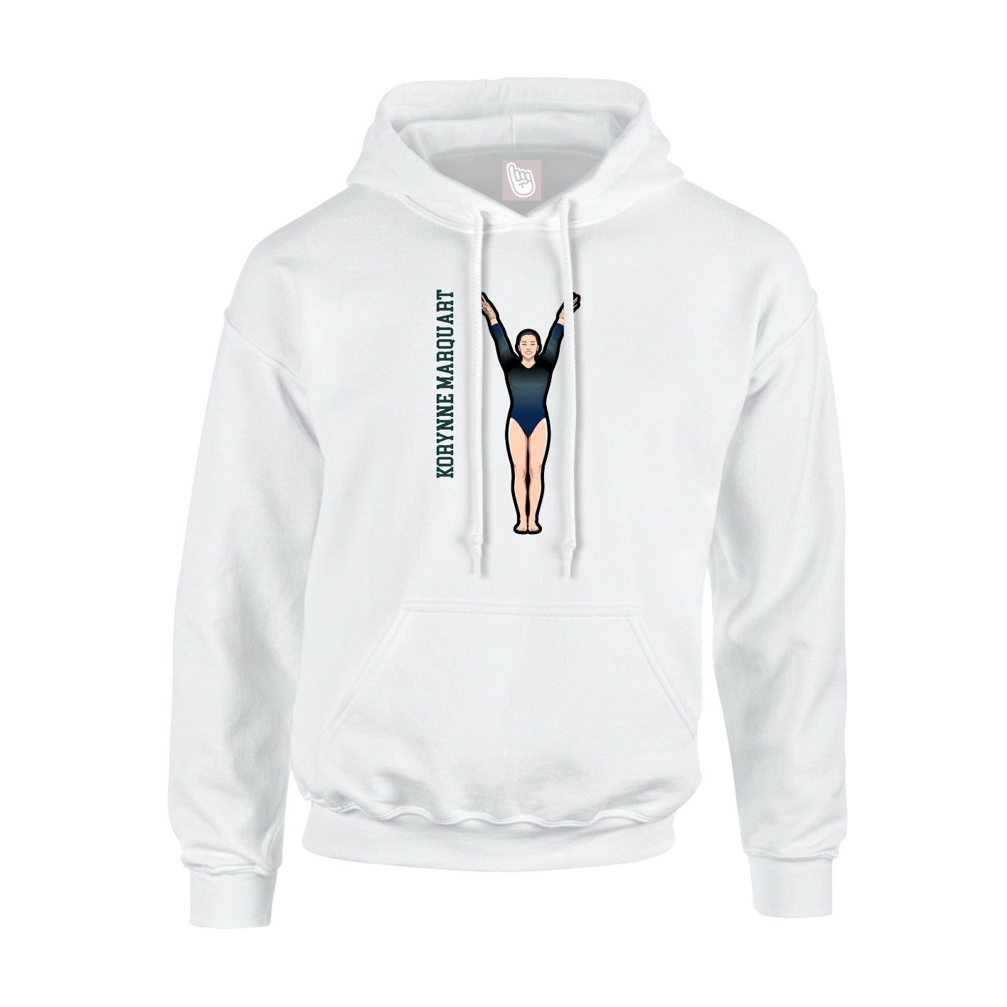 Youth Hoodie — Name Vertical in White