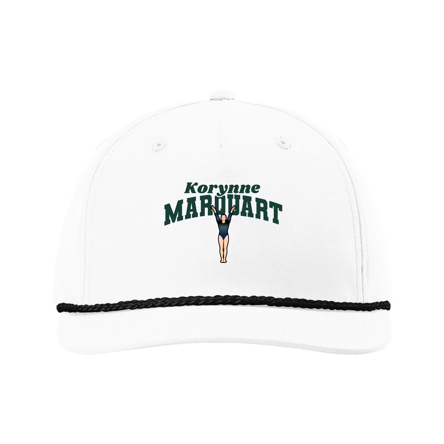 Five-Panel Classic Rope Cap — Signature Arch in White