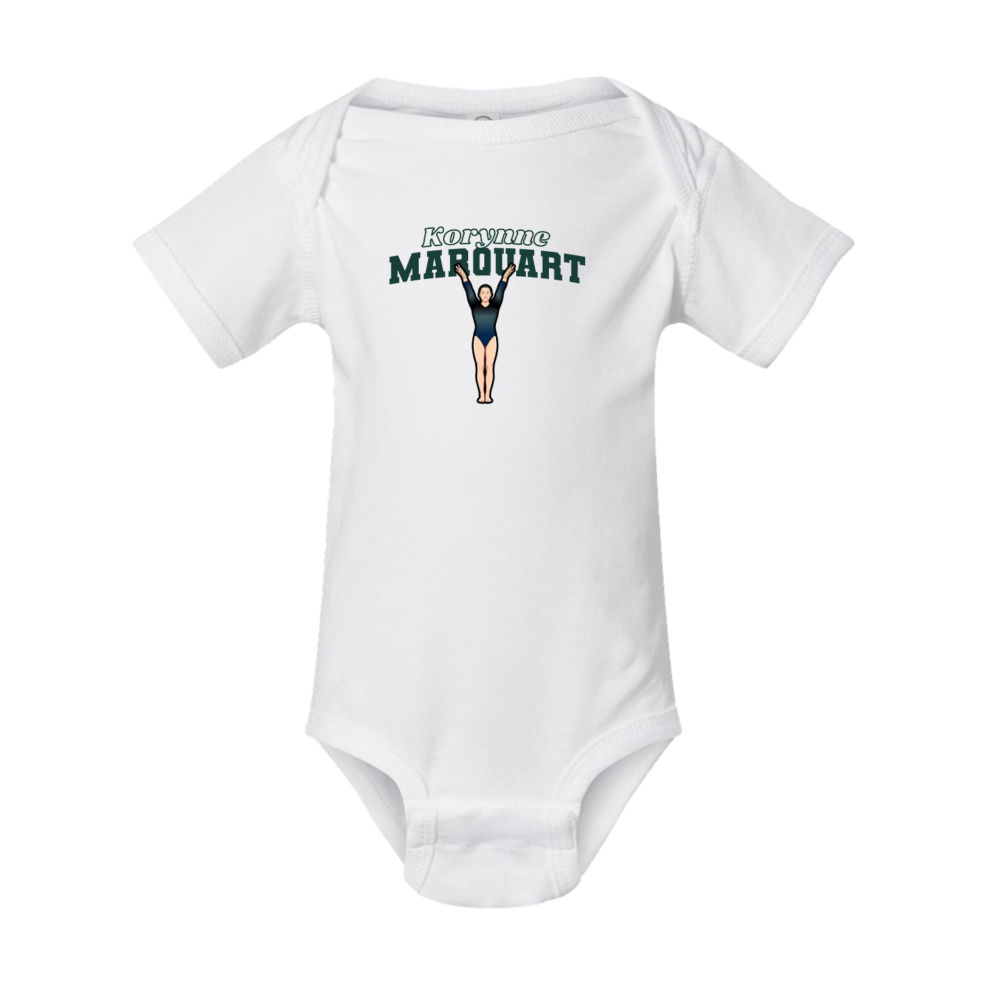 Baby Onesie — Name Arch in White