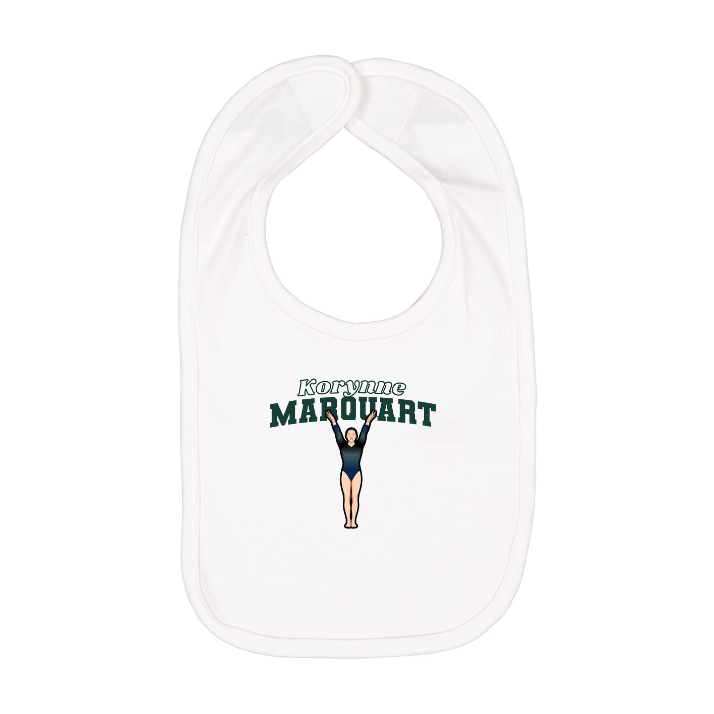 Infant Bib — Name Arch in White