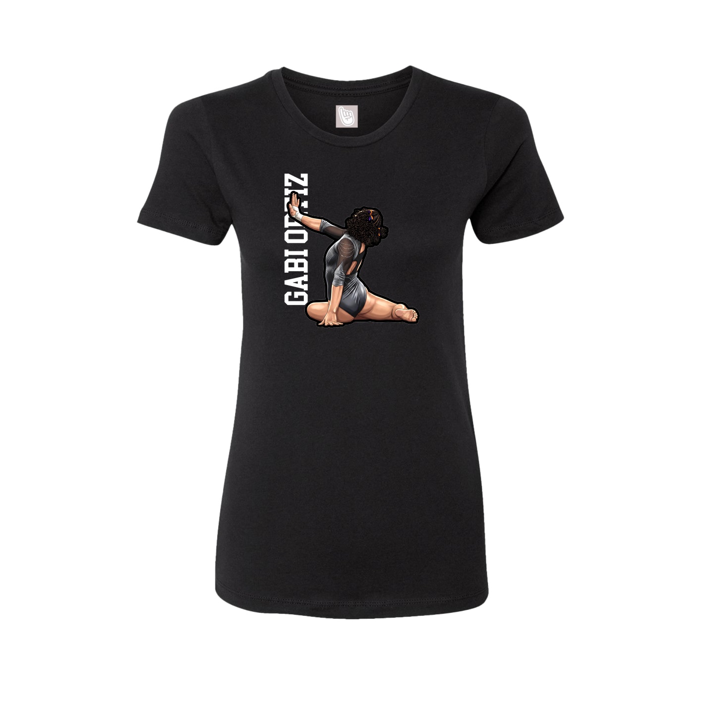 Fitted Women's Tee — Name Vertical in Black