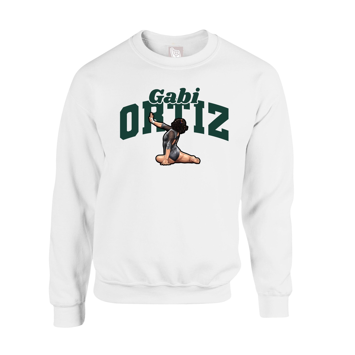 Fleece Crew — Signature Arch in White