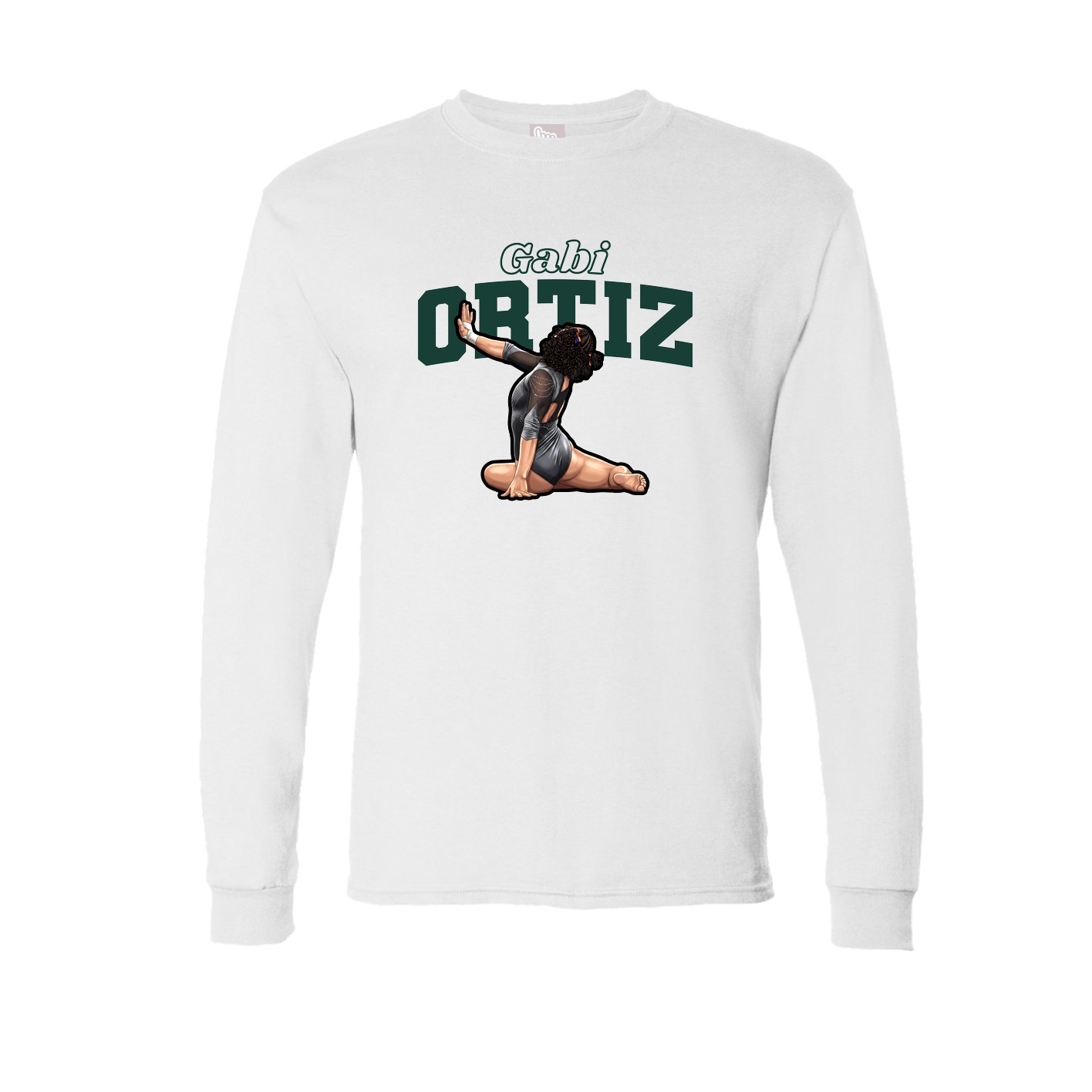 Long Sleeve Tee — Name Arch in White