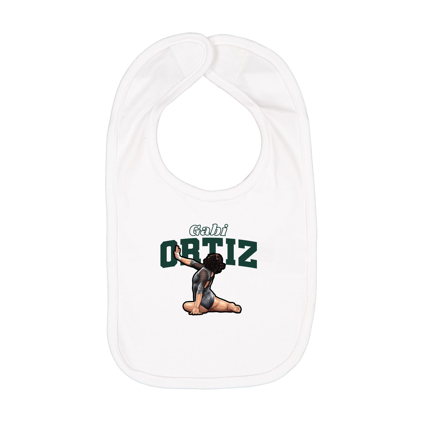 Infant Bib — Name Arch in White