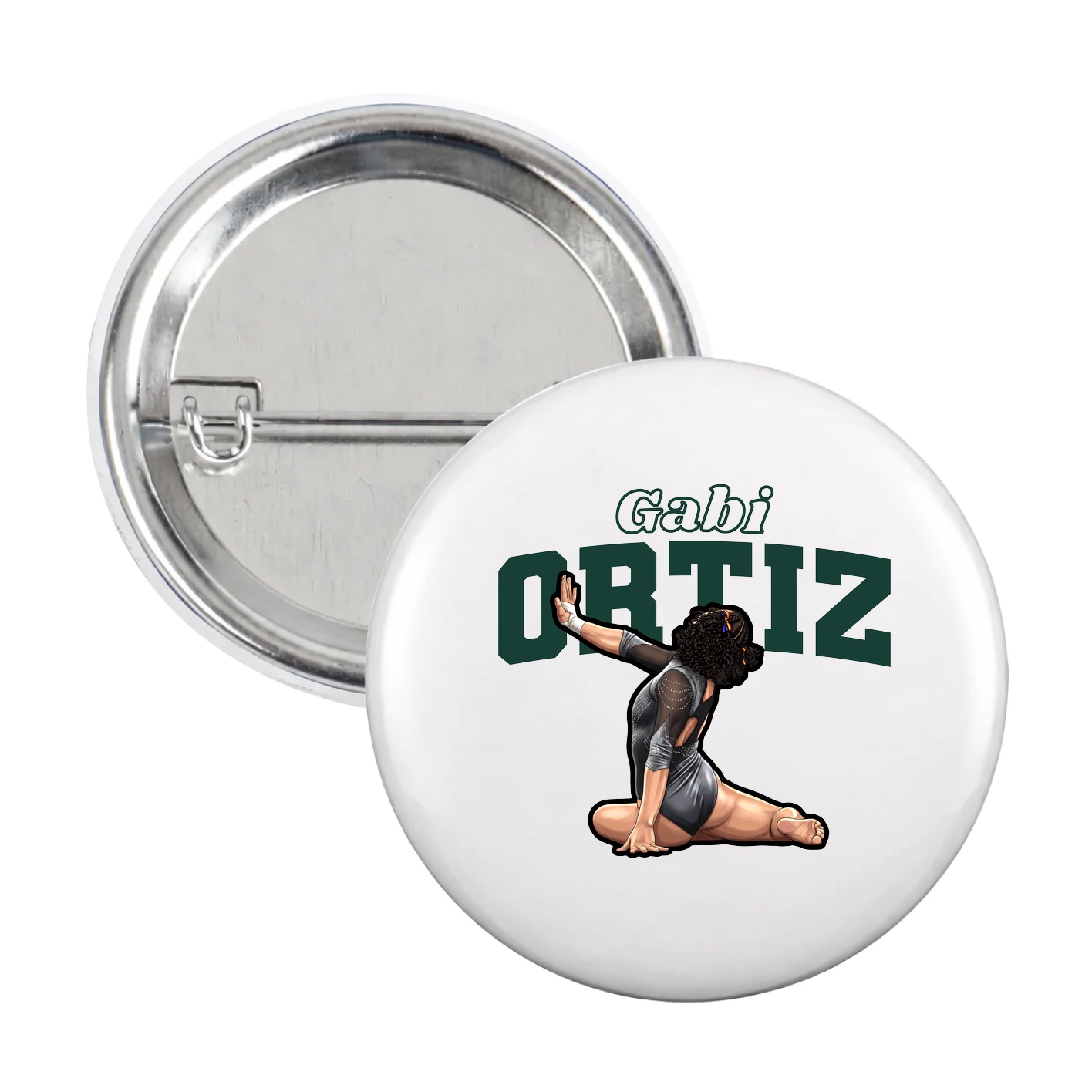Game Day Button — Name Arch in White