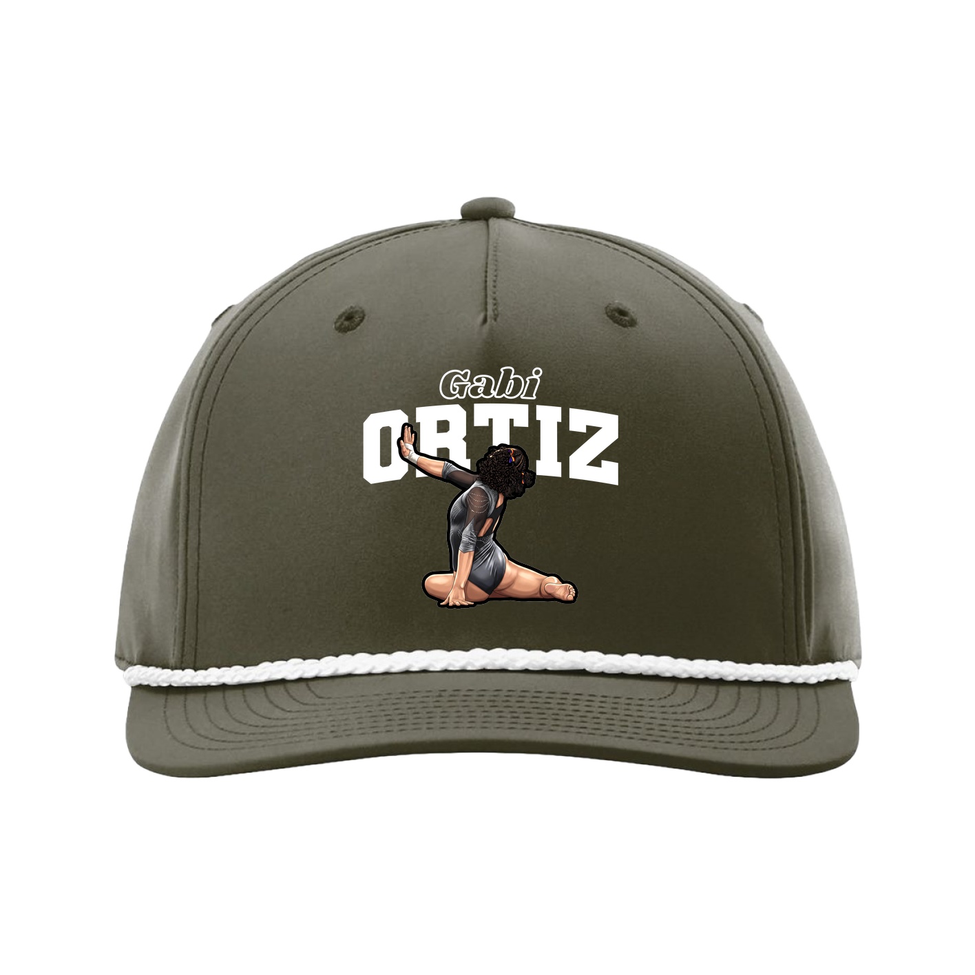 Five-Panel Classic Rope Cap — Name Arch in Green