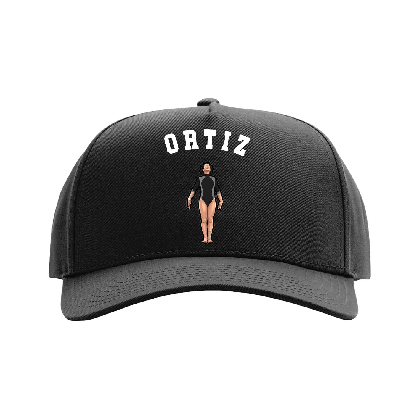Full Fabric Five-Panel Champ Cap — Shirsey Arch in Black
