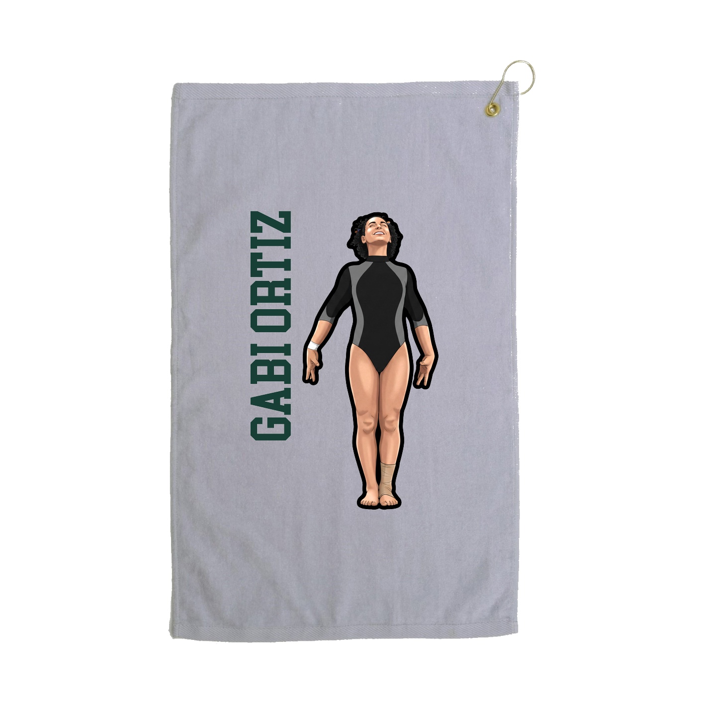 Golf Towel — Name Vertical in Grey