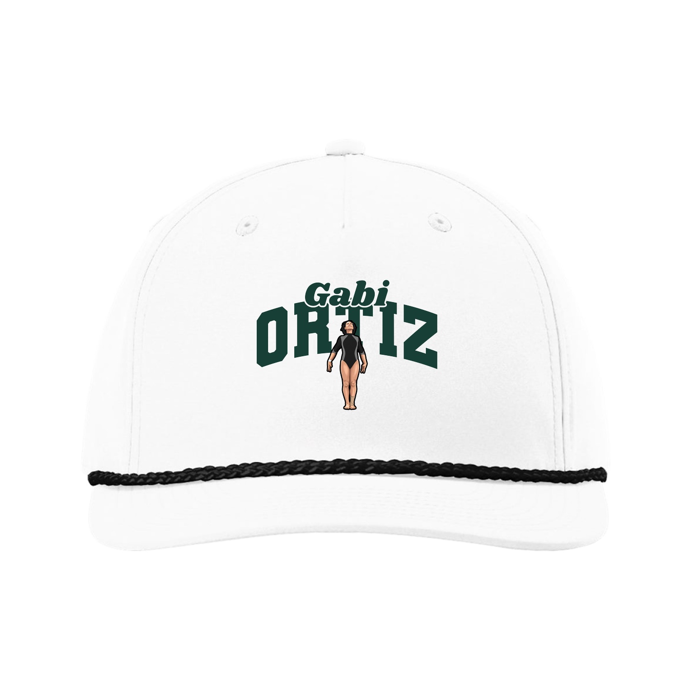 Five-Panel Classic Rope Cap — Signature Arch in White