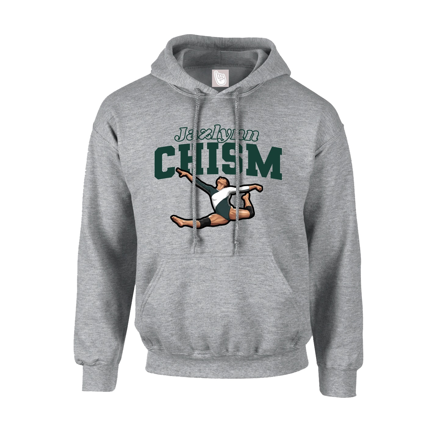 Hoodie — Name Arch in Grey