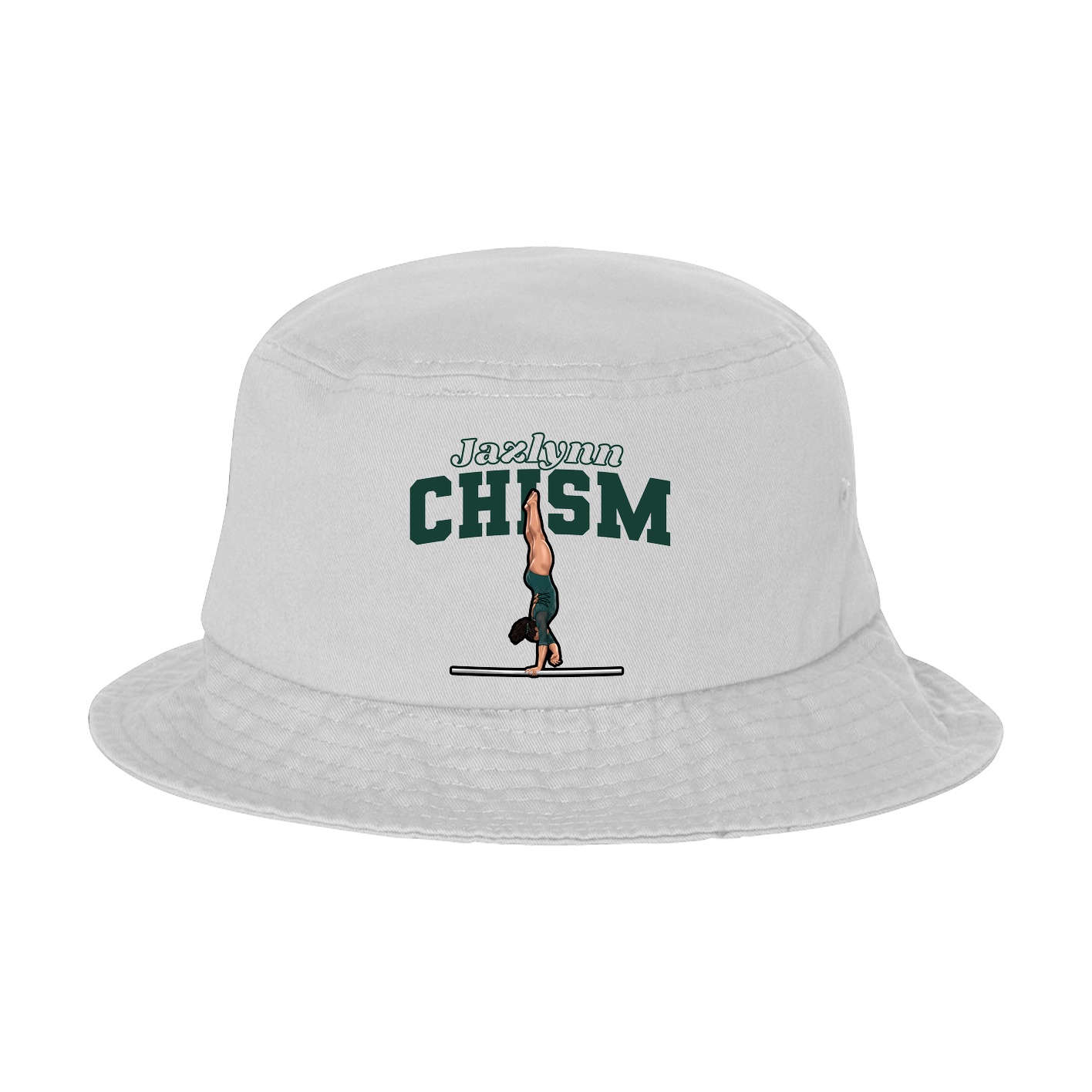 Bucket Cap — Name Arch in White