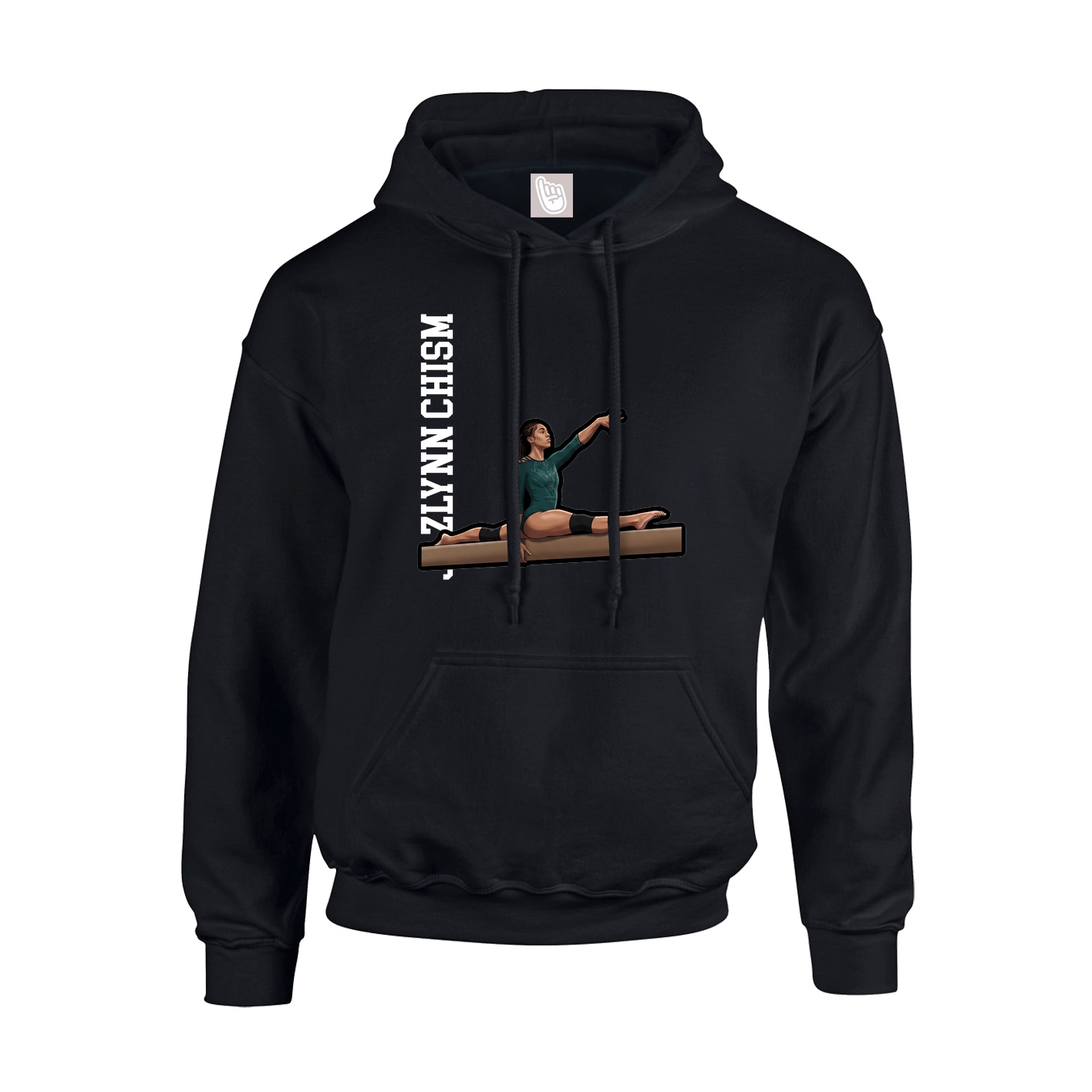 Youth Hoodie — Name Vertical in Black