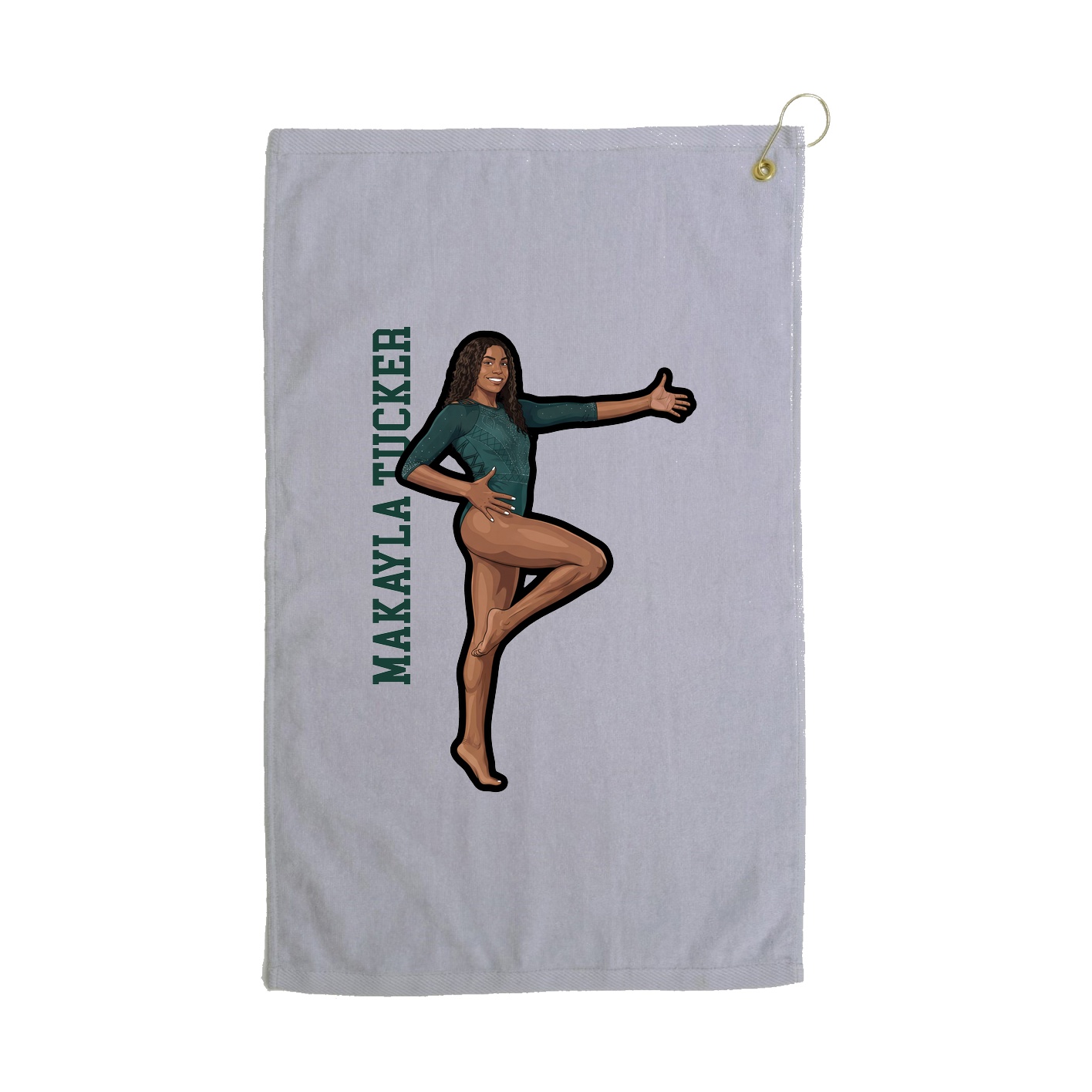 Golf Towel — Name Vertical in Grey