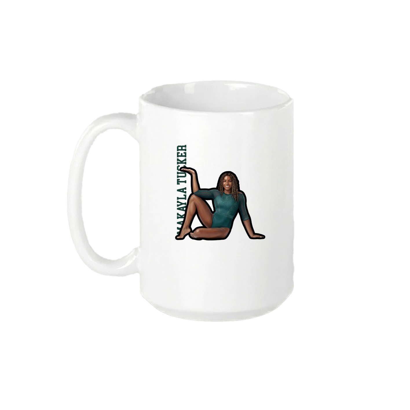 15oz Coffee Mug — Name Vertical in White